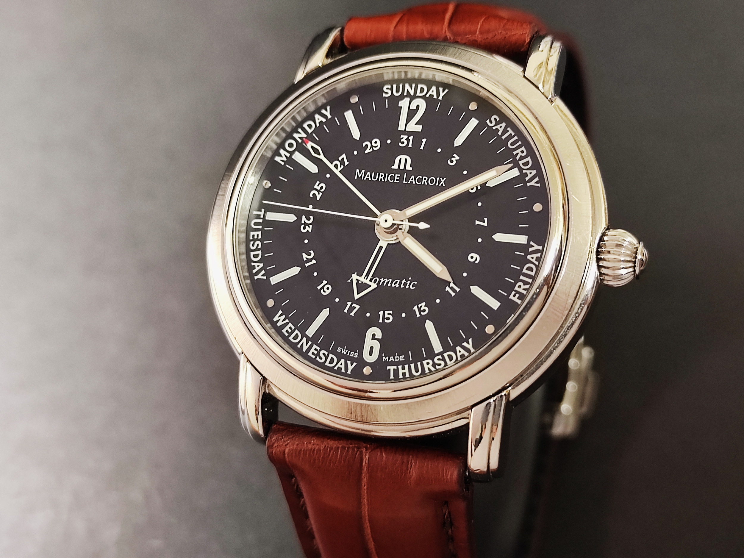 艾美 五針同軸 自動上鍊 錶徑40mm 機械錶~原廠盒單 MAURICE LACROIX 3