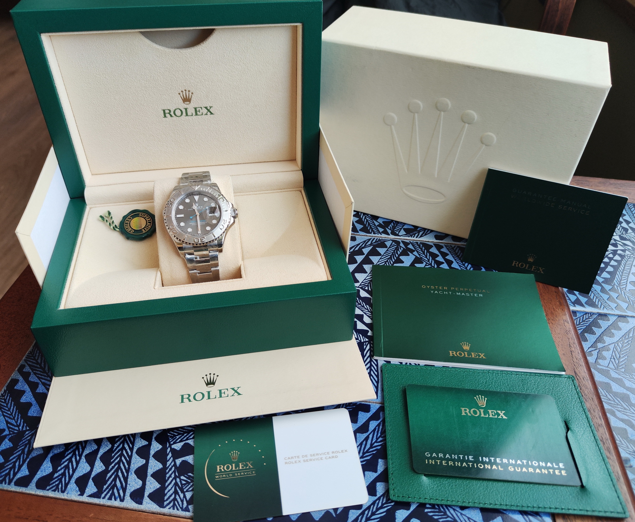 勞力士 126622 遊艇名仕 灰色面盤 錶徑40mm 藍色秒針 自動上鍊 Yacht-Master 鉑金錶圈~原廠盒單 原廠保固至2027 6