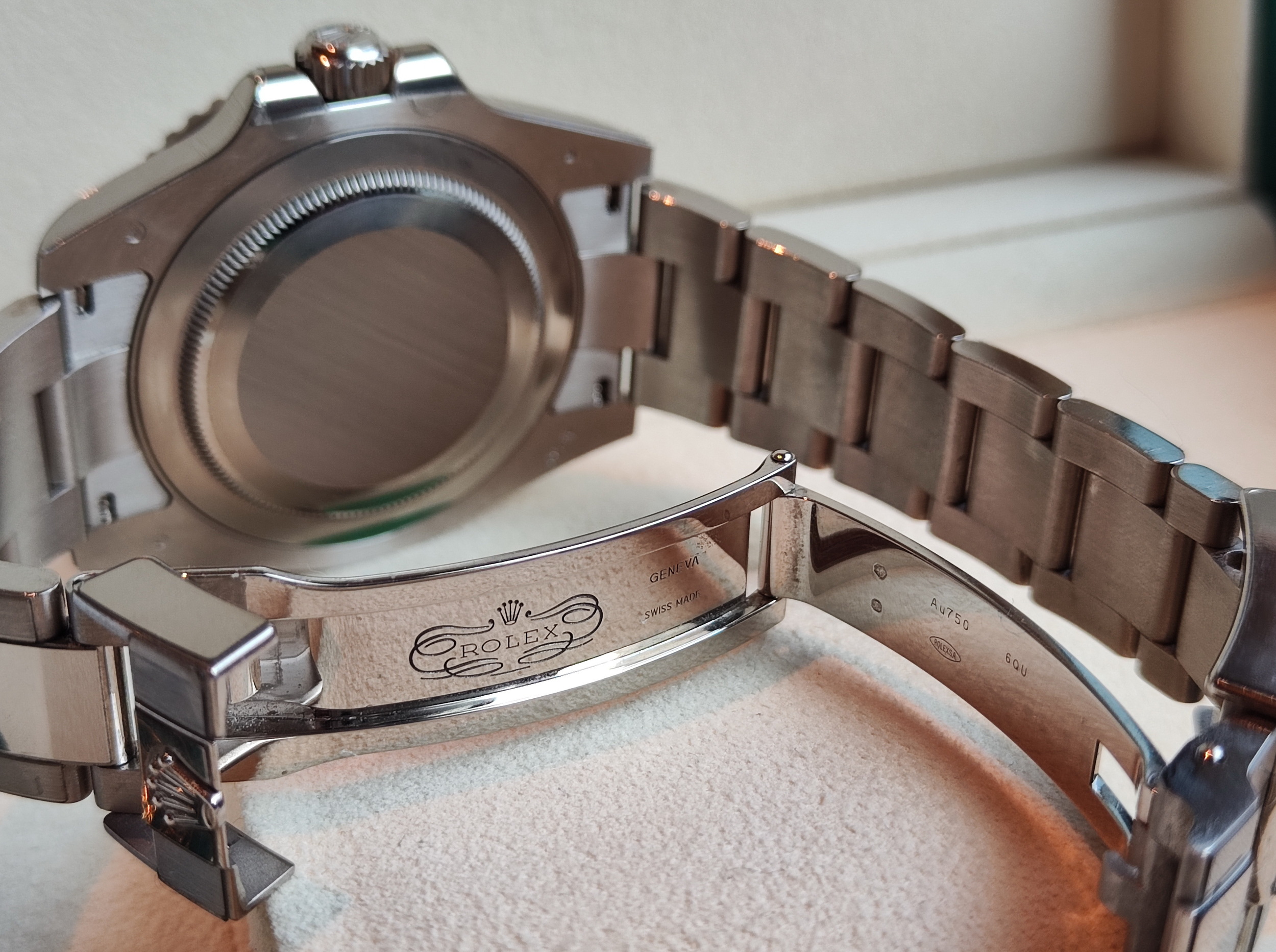 勞力士 126719 白金 隕石面 紅藍圈 百事圈 錶徑40mm 兩地時間 GMT 雙色陶瓷圈 近新~原廠盒單 2024 7