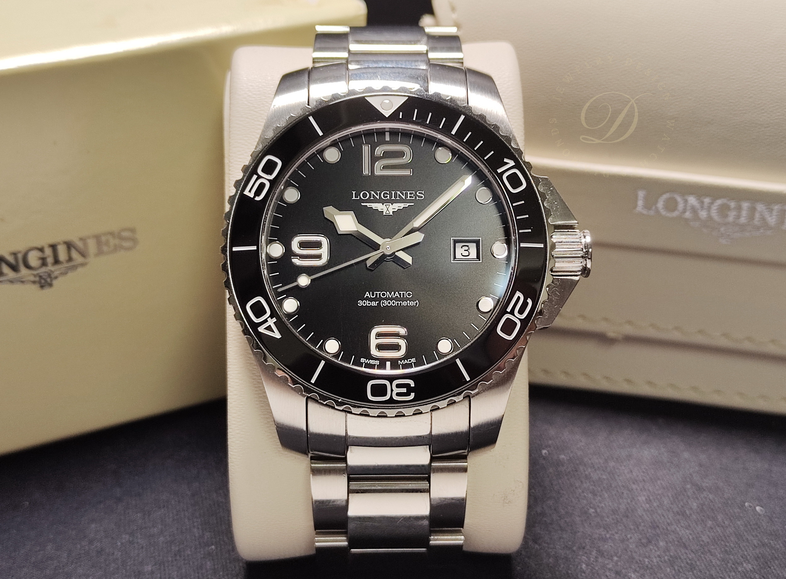 浪琴 深海征服者 大錶徑43mm 黑色陶瓷圈 自動上鍊 浪鬼 黑水鬼~原廠盒單 2019