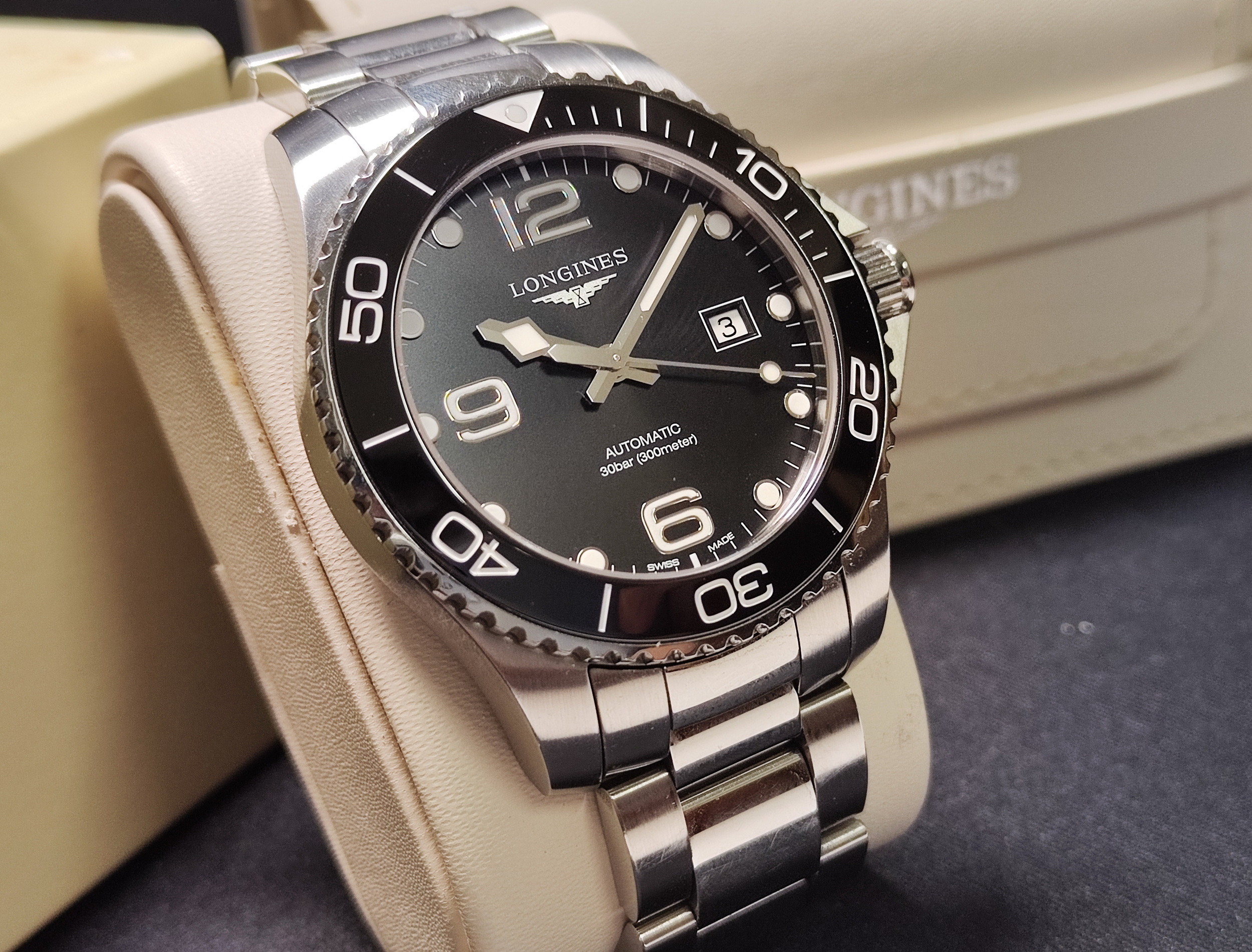 浪琴 深海征服者 大錶徑43mm 黑色陶瓷圈 自動上鍊 浪鬼 黑水鬼~原廠盒單 2019 2