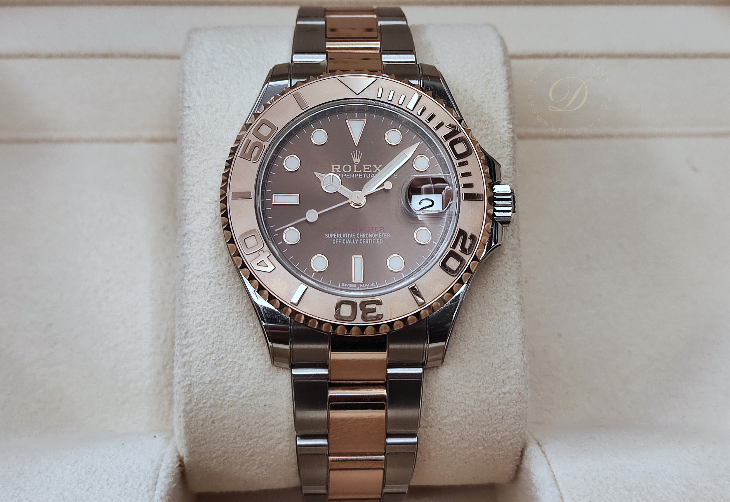 勞力士 268621 半玫瑰金 巧克力面盤 錶徑37mm 自動上鍊 Yacht-Master 遊艇名仕~原廠盒單 2019