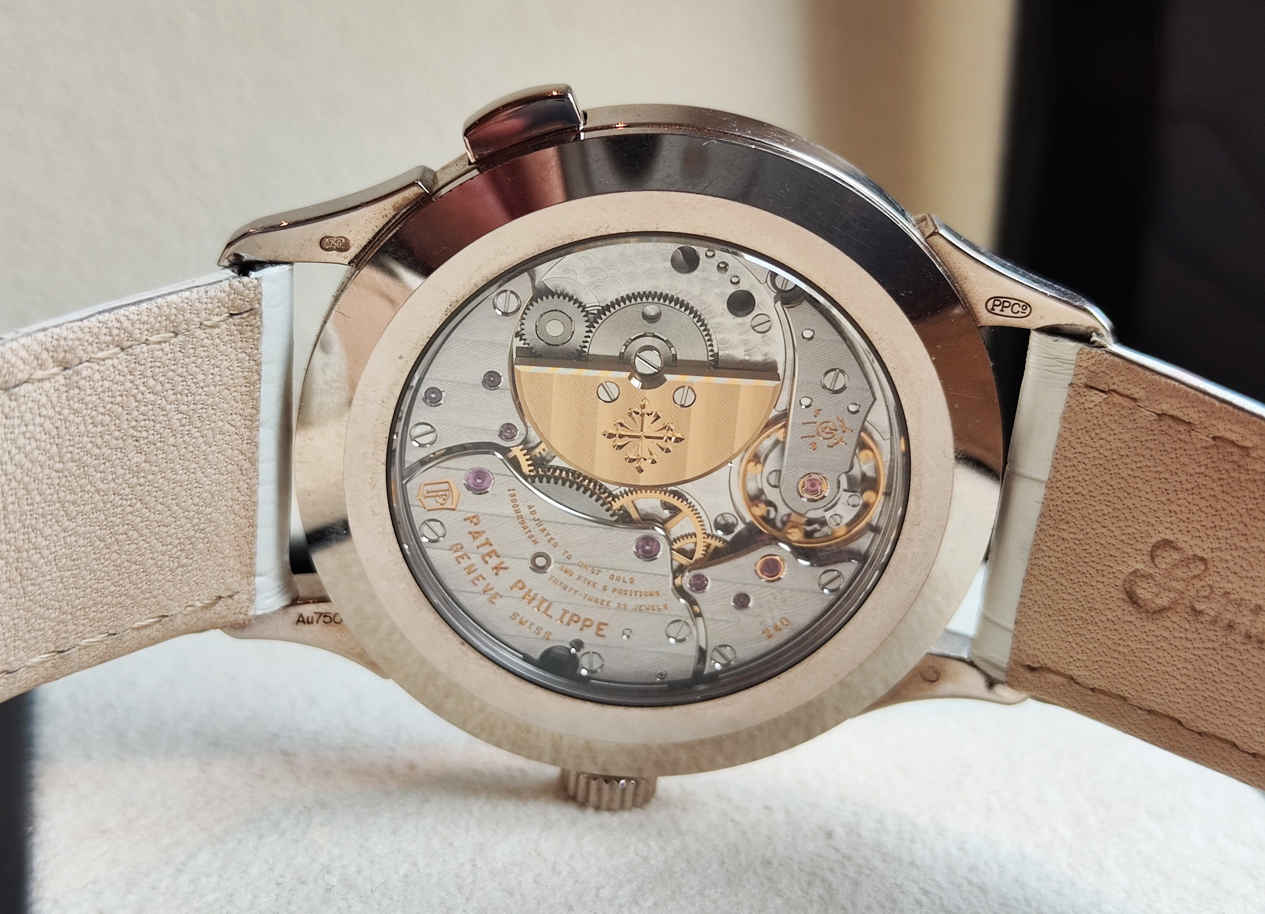 PP 百達翡麗 5230G-001 世界時區 白金材質 錶徑38.5mm 灰色編織圖案 日夜顯示~原廠盒單 5230 5