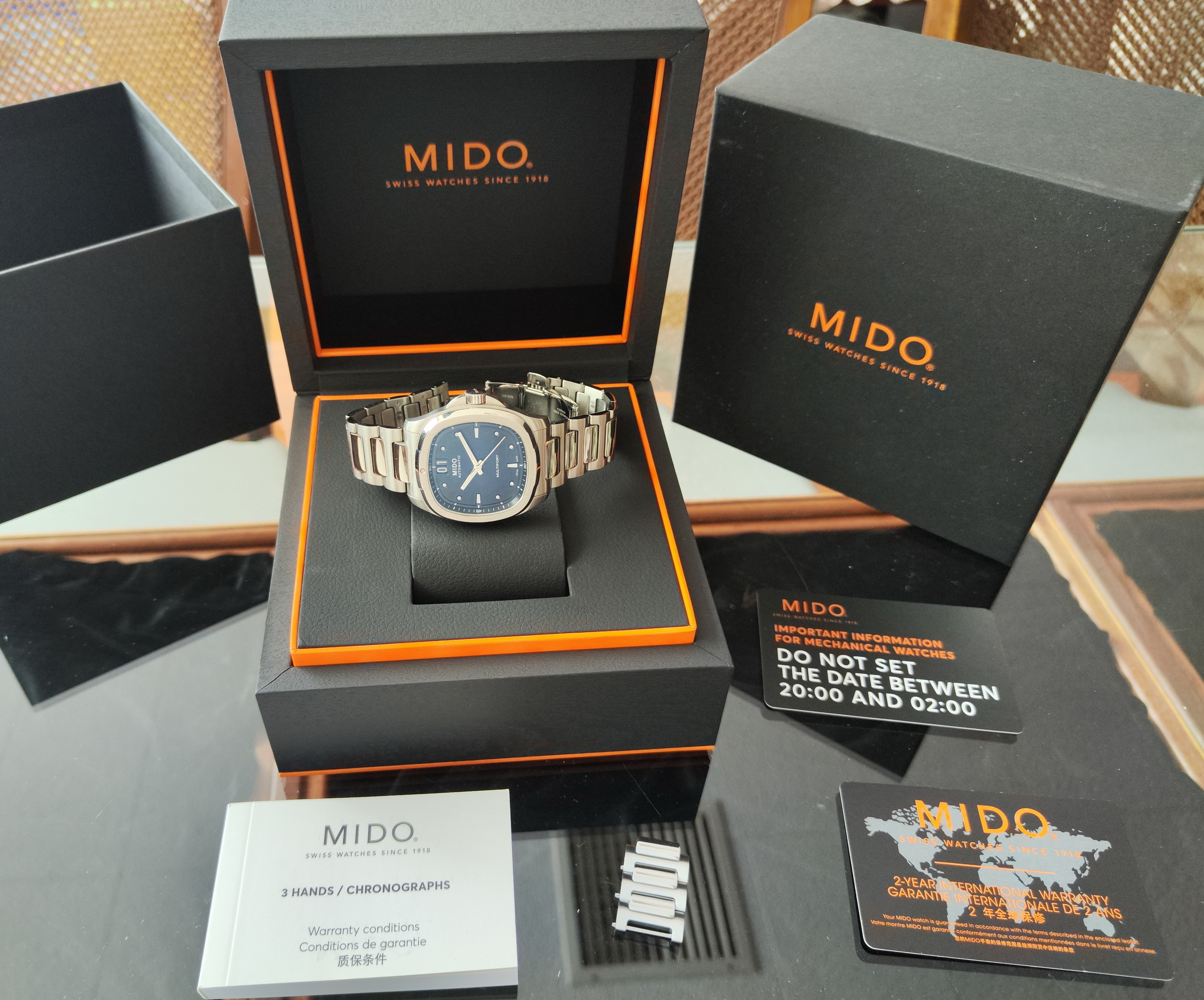 MIDO 美度 Multifort TV 大視窗 藍色面盤 錶徑40mm 自動上鍊 Big Date~原廠盒單 2024AD 8