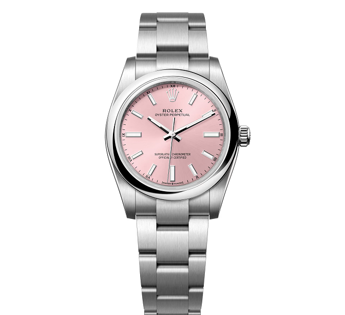 勞力士 124200 粉色面盤 錶徑34mm 自動上鍊 粉紅面 未使用品~原廠盒單 2024 2