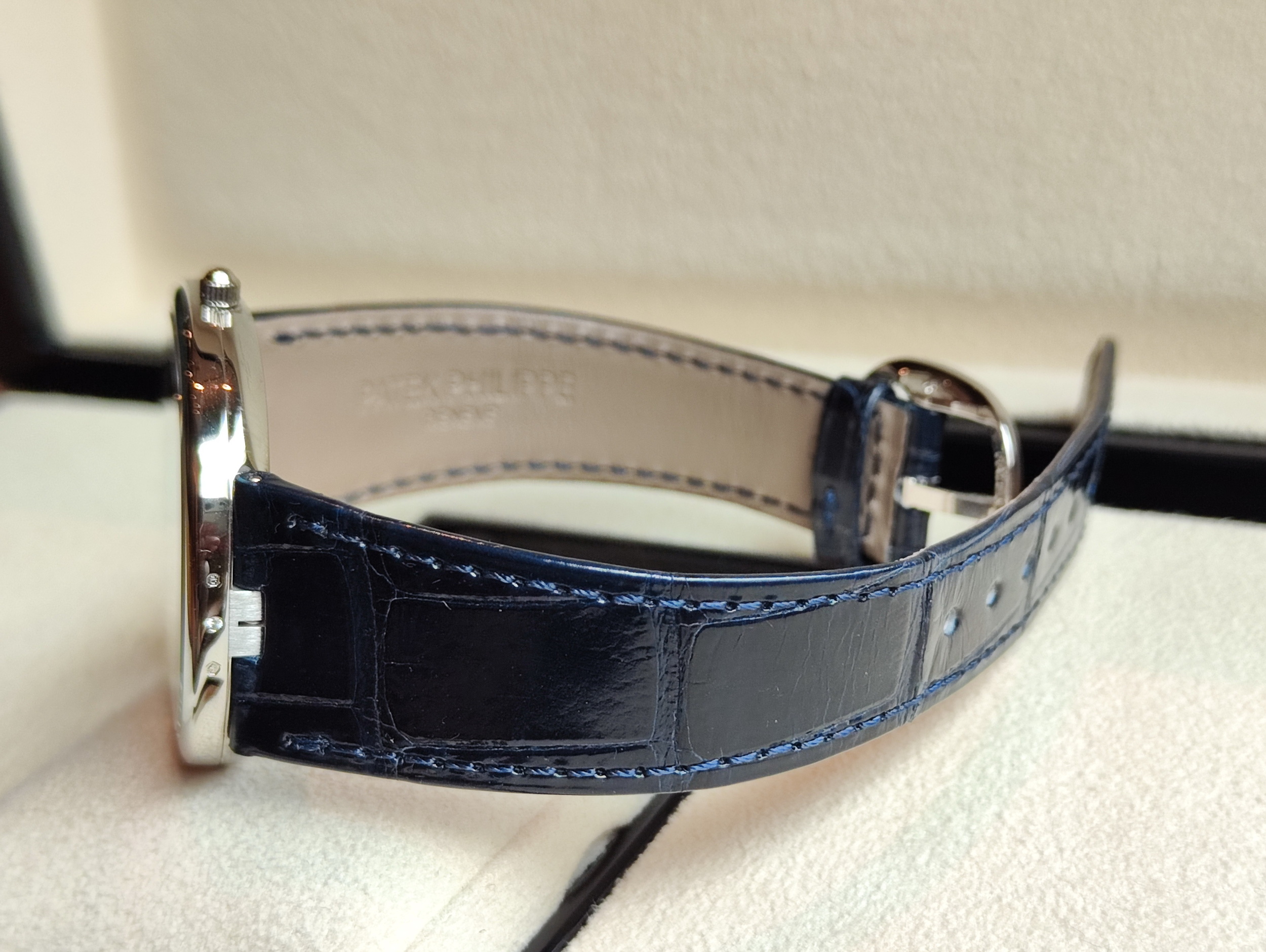 PP 百達翡麗 5738P-001 鉑金 藍色面盤 錶徑寬34.5mm 自動上鍊~原廠盒單 5738 6