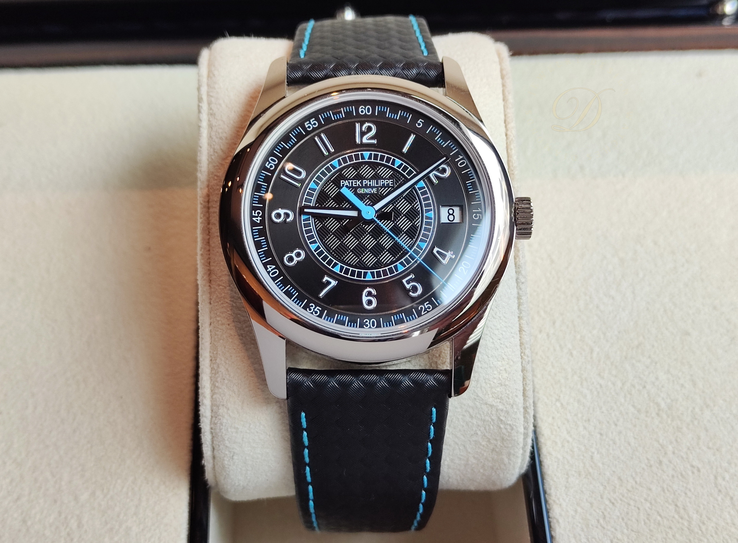 PP 百達翡麗 6007G-011 藍色秒針 錶徑40mm 黑色碳纖維面盤 自動上鍊~原廠盒單 6007