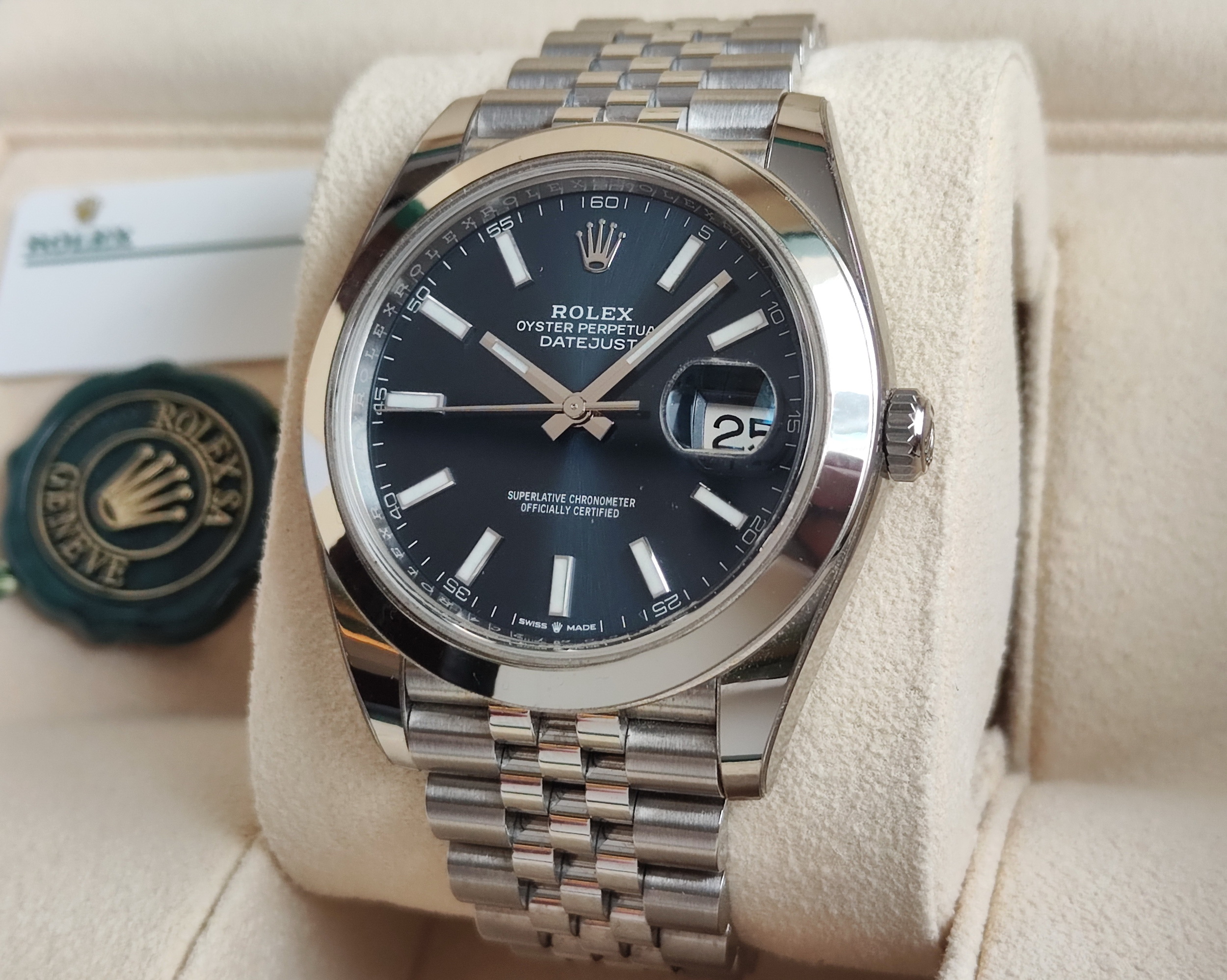 勞力士 126300 藍色面盤 大錶徑41mm 自動上鍊 五株錶帶 Datejust~原廠盒單 2022 3