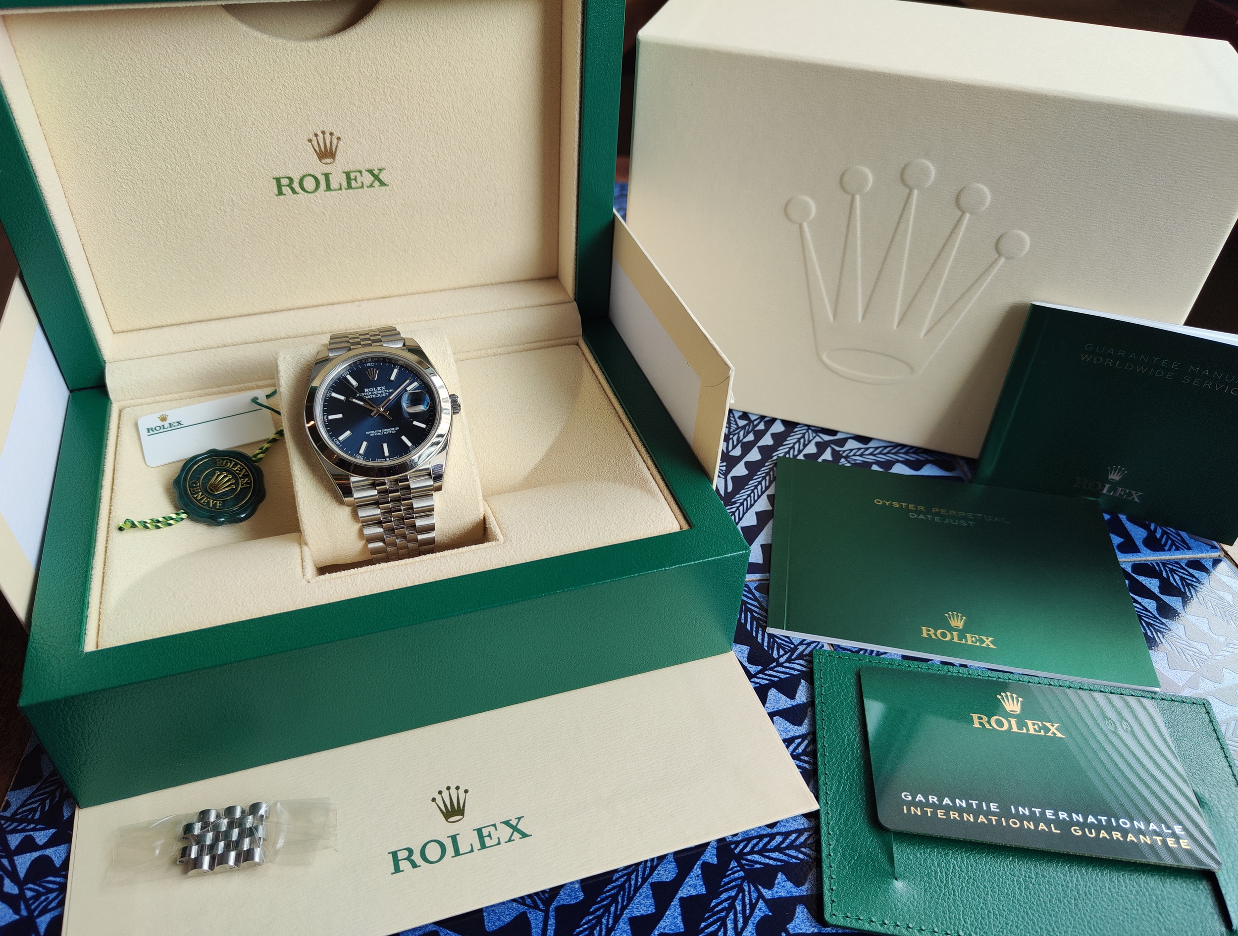 勞力士 126300 藍色面盤 大錶徑41mm 自動上鍊 五株錶帶 Datejust~原廠盒單 2022 8