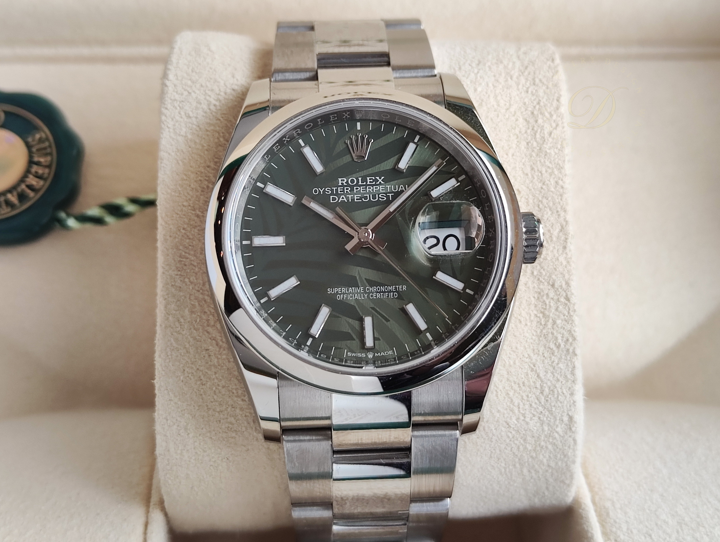 勞力士 126200 棕櫚葉面盤 錶徑36mm 自動上鍊 極度罕見~原廠盒單 停產款 2