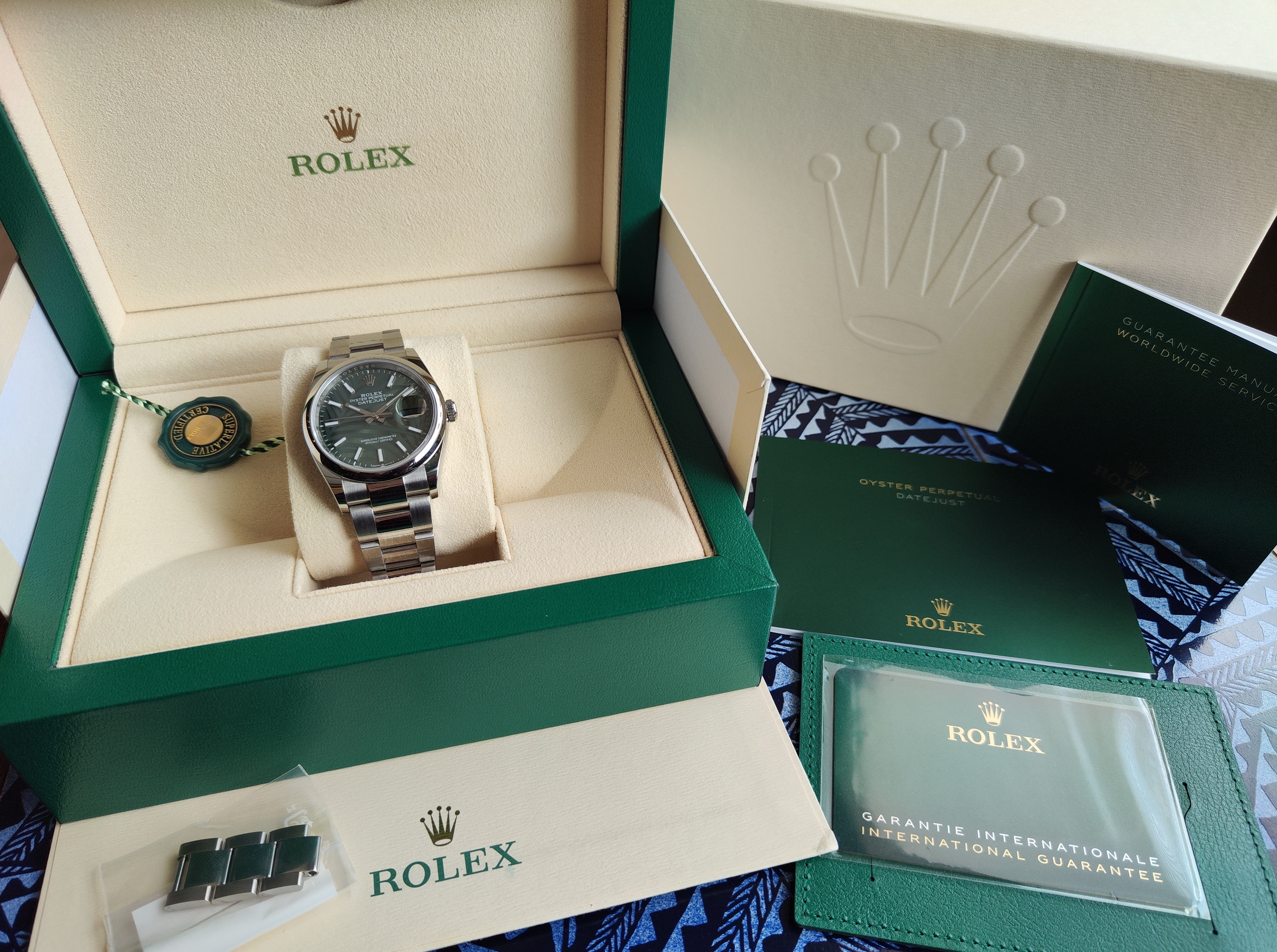 勞力士 126200 棕櫚葉面盤 錶徑36mm 自動上鍊 極度罕見~原廠盒單 停產款 6