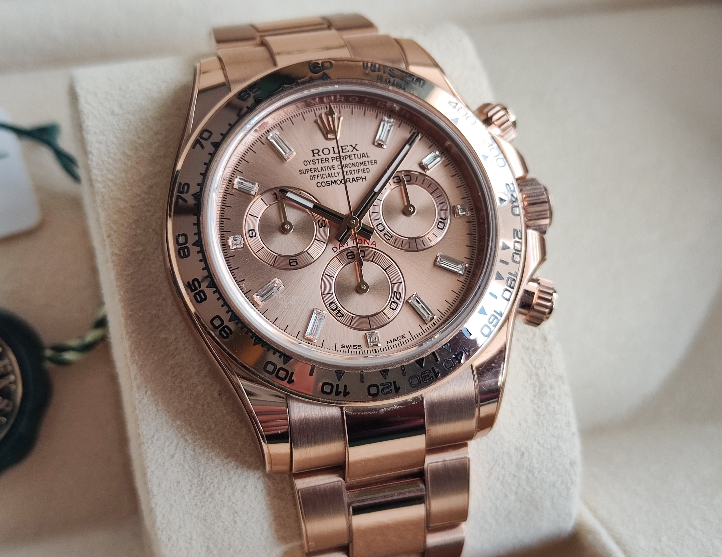 勞力士 116505A 玫瑰金 冰糖 原鑲梯鑽 計時功能 DAYTONA 條鑽刻度~原廠盒單 116505 2