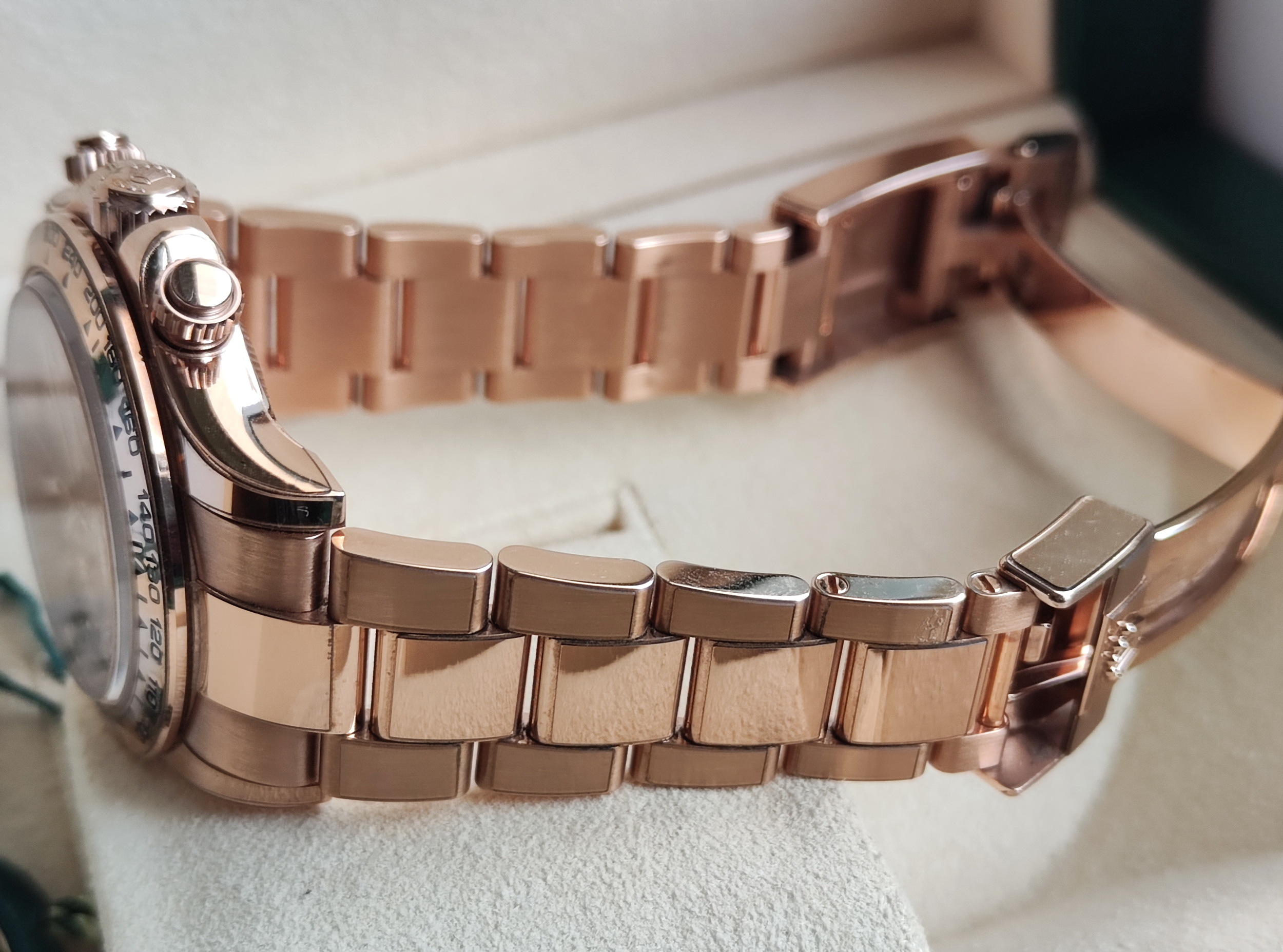 勞力士 116505A 玫瑰金 冰糖 原鑲梯鑽 計時功能 DAYTONA 條鑽刻度~原廠盒單 116505 6