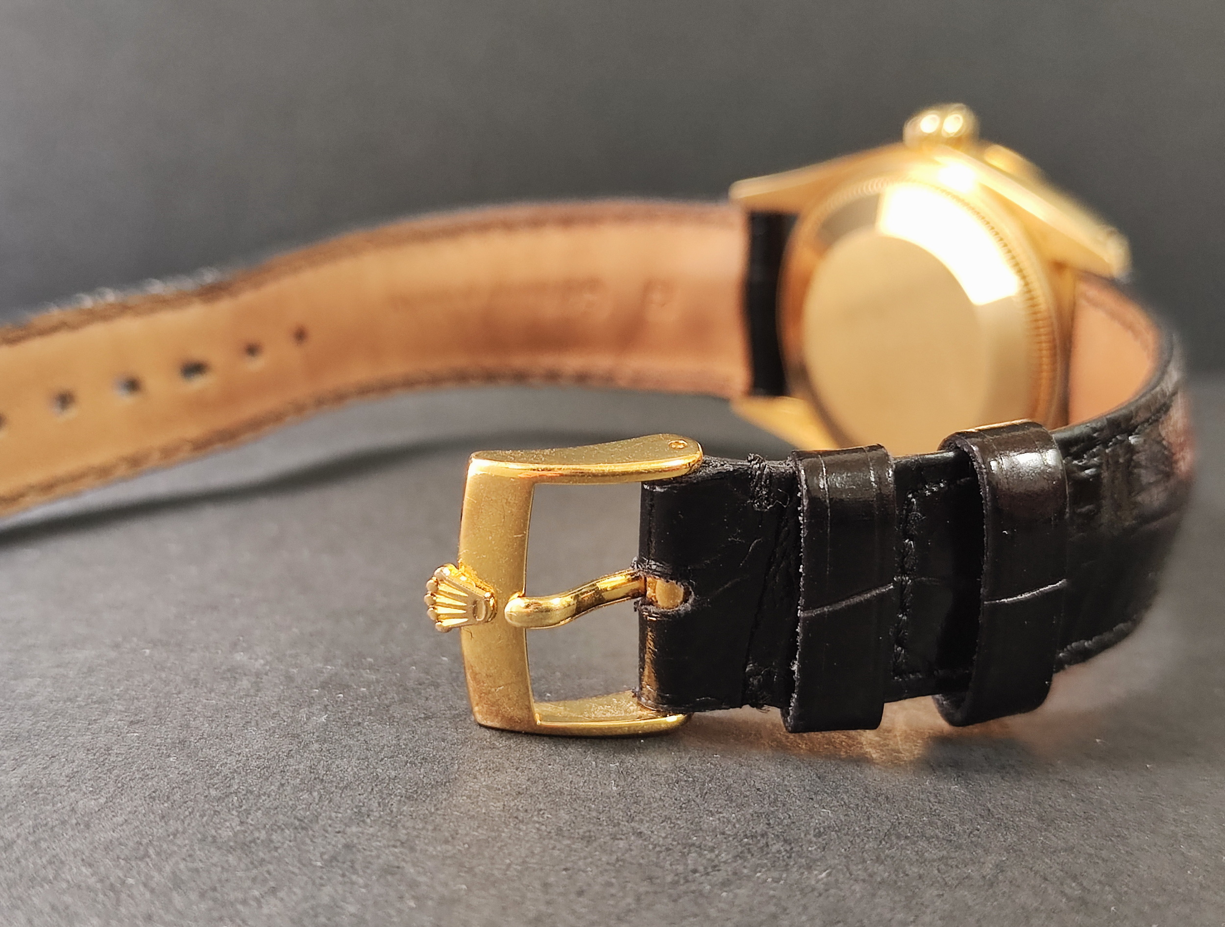 勞力士 15038 蠔式日誌 DATE 紅蟳 錶徑34mm 自動上鍊 金色面盤~原廠盒單 16238 7