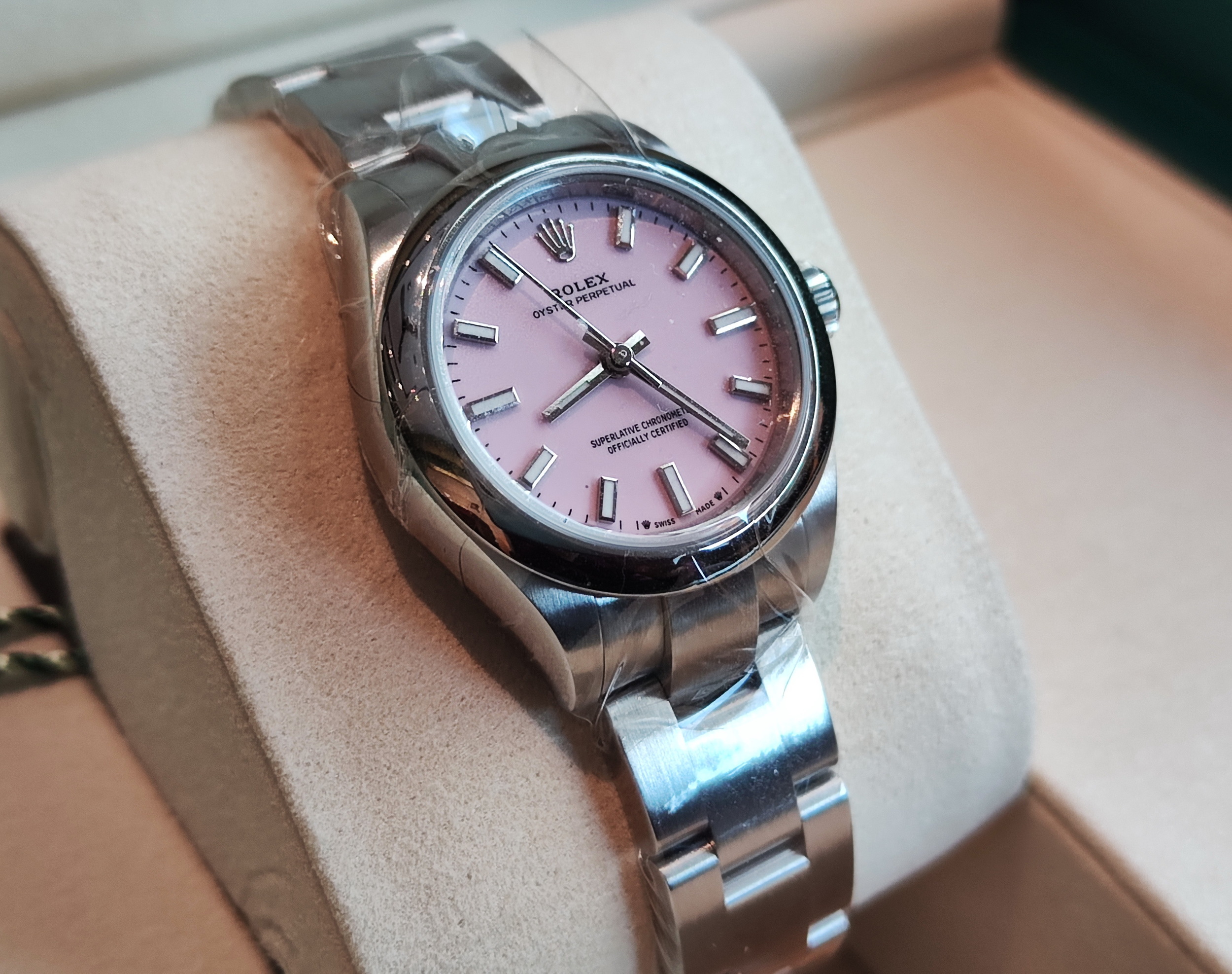 勞力士 全新 276200 糖果粉紅色面盤 錶徑28mm 自動上鍊 粉紅面~原廠盒單 2026 3