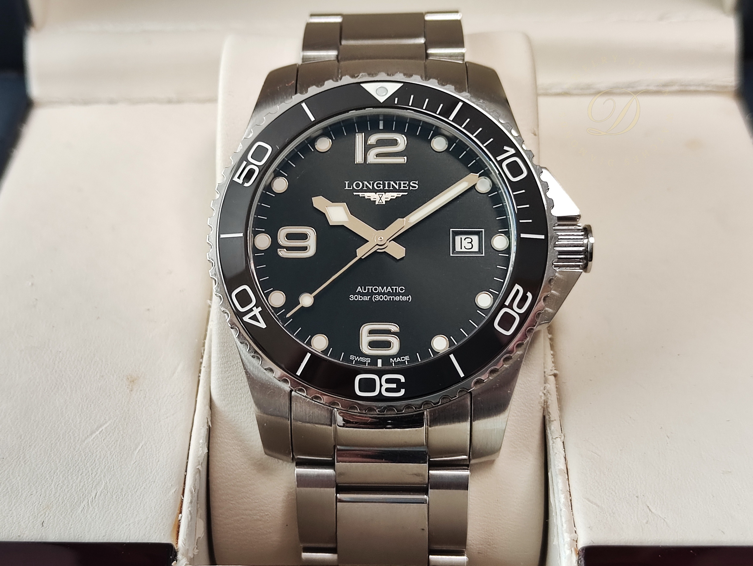 浪琴 深海征服者 大錶徑41mm 黑色陶瓷圈 自動上鍊 浪鬼 黑水鬼~原廠盒單 2018AD