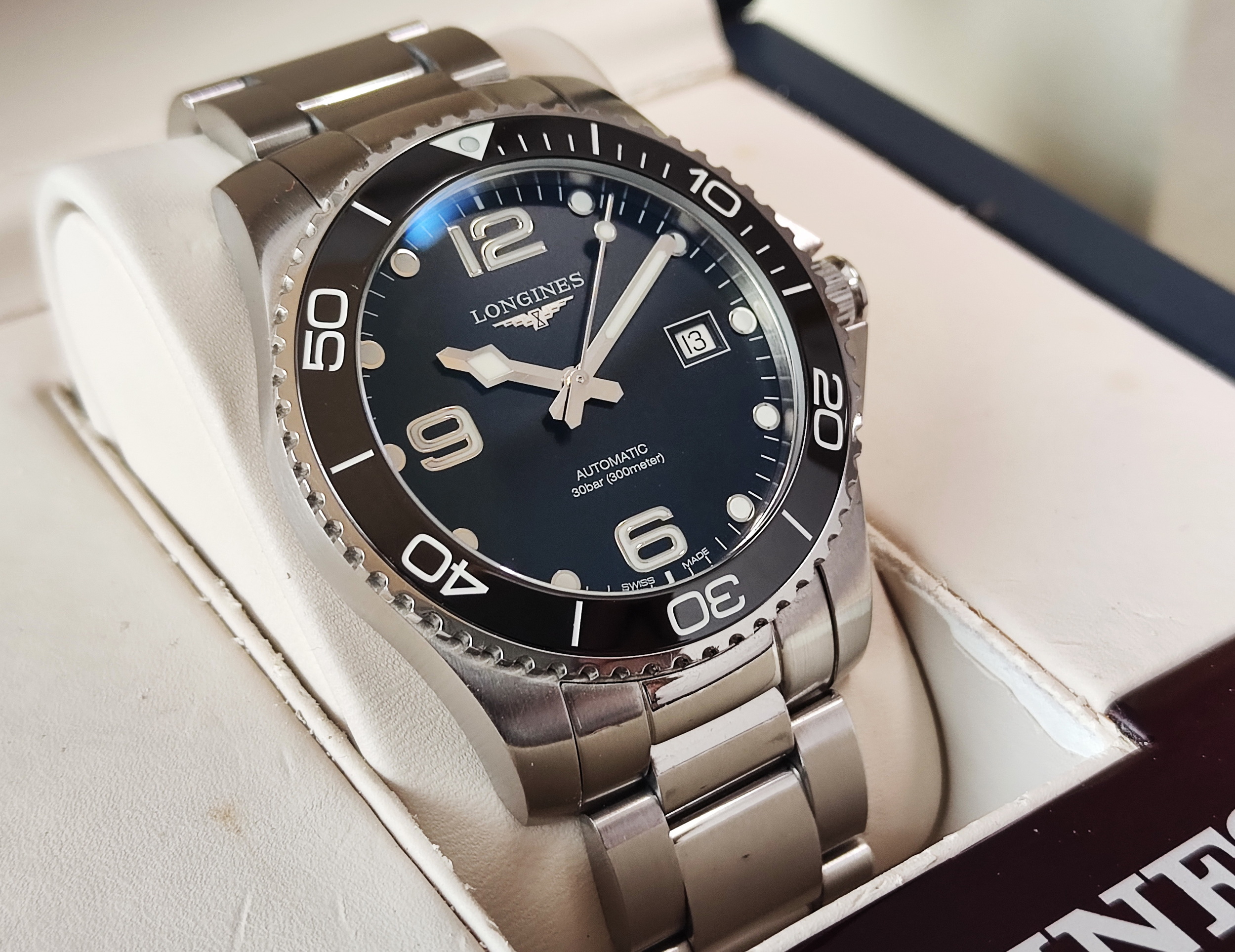 浪琴 深海征服者 大錶徑41mm 黑色陶瓷圈 自動上鍊 浪鬼 黑水鬼~原廠盒單 2018AD 3