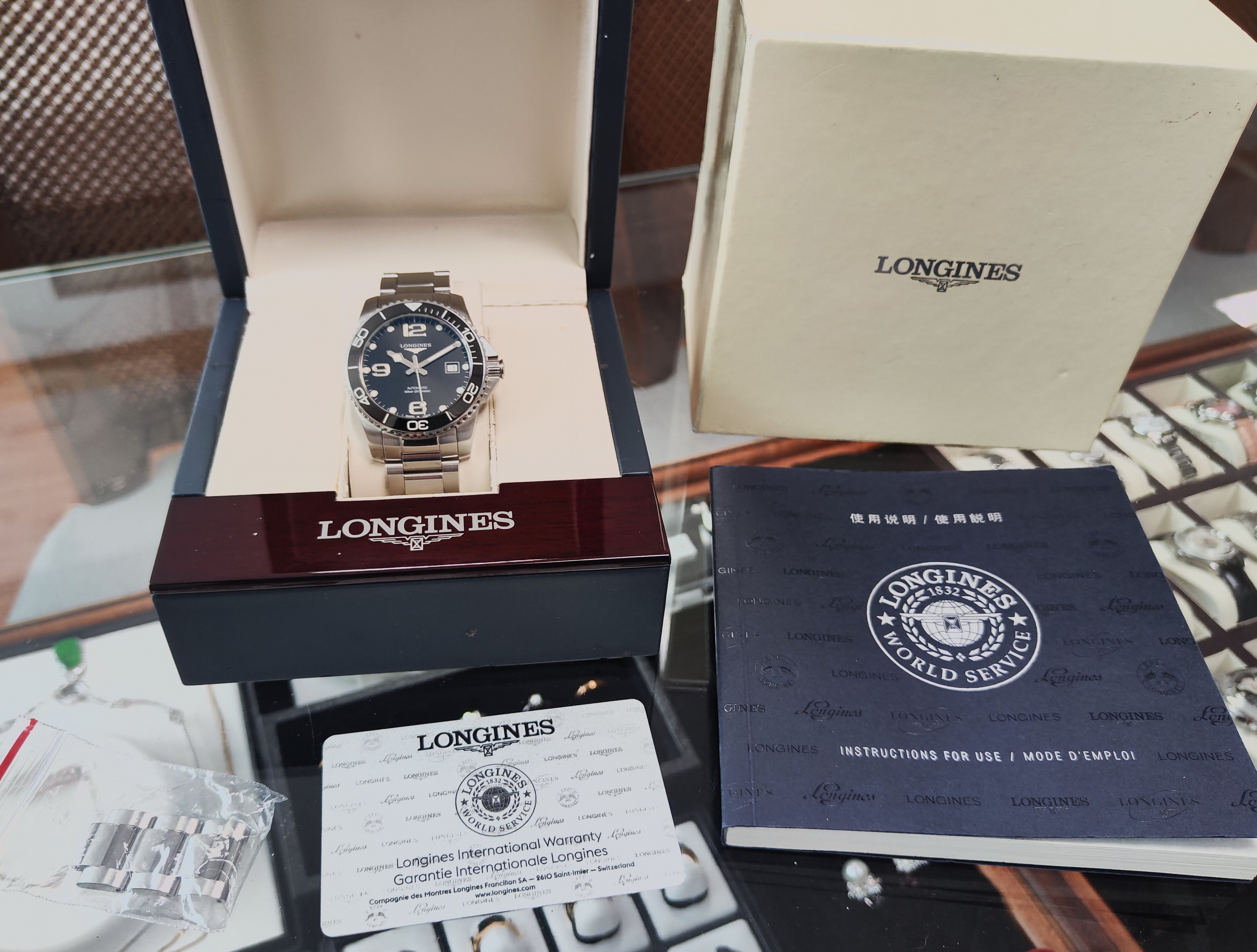 浪琴 深海征服者 大錶徑41mm 黑色陶瓷圈 自動上鍊 浪鬼 黑水鬼~原廠盒單 2018AD 8