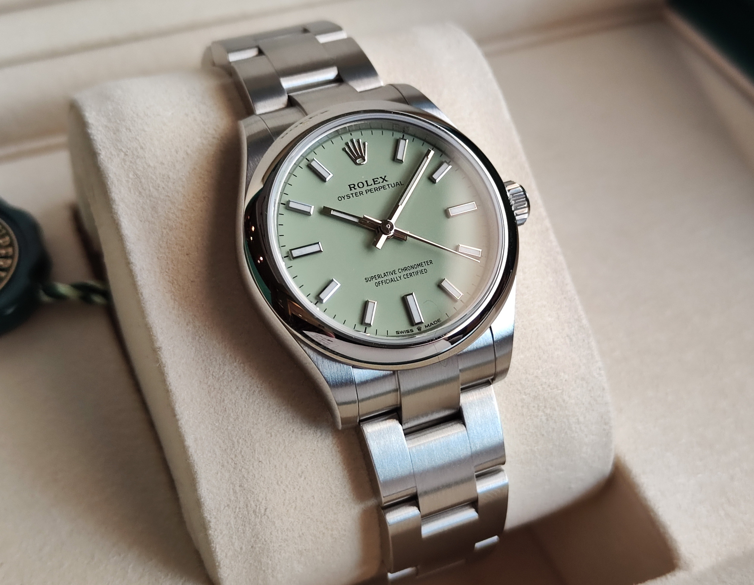 勞力士 全新 277200 開心果綠色面盤 錶徑31mm 自動上鍊 OP 124200可參考~原廠盒單 2026 2