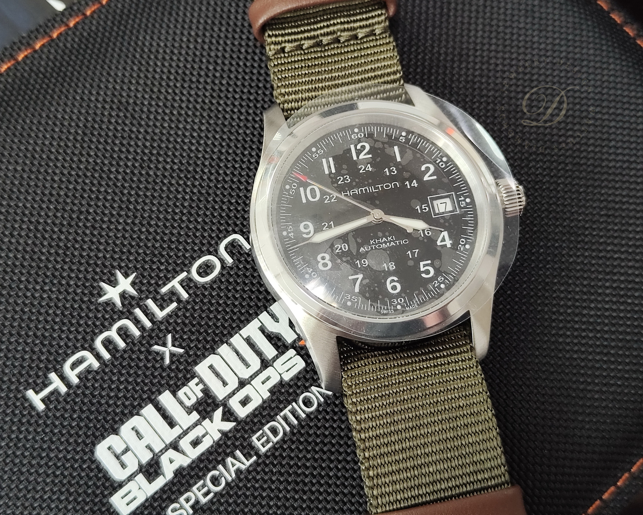 漢米爾頓 全新 卡其野戰《決勝時刻》限量版 錶徑38mm 自動上鍊 Call of Duty~原廠盒單 2026AD 3