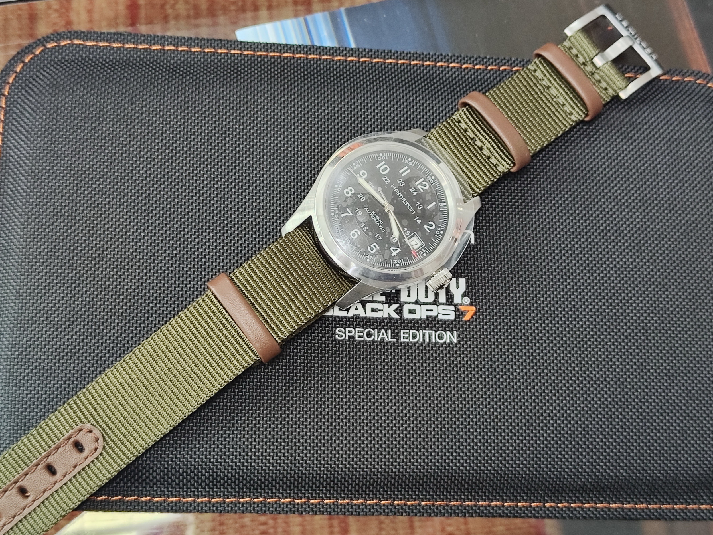 漢米爾頓 全新 卡其野戰《決勝時刻》限量版 錶徑38mm 自動上鍊 Call of Duty~原廠盒單 2026AD 5