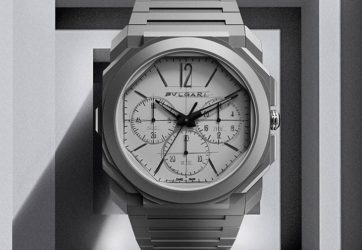 寶格麗 全新Octo Finissimo 10週年紀念款 計時功能 鈦金屬 錶徑40mm 手繪面盤 自動上鍊 全球極限量~原廠盒單 國內AD未拆封