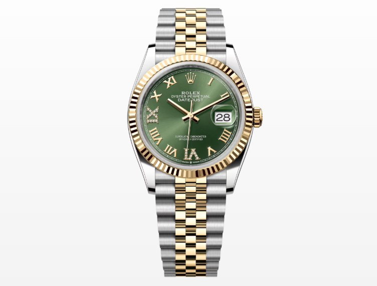 勞力士 全新 126233 半金 橄欖綠面盤 錶徑36mm 原廠鑲鑽刻度 自動上鍊 羅馬數字~原廠盒單 2026最新 6