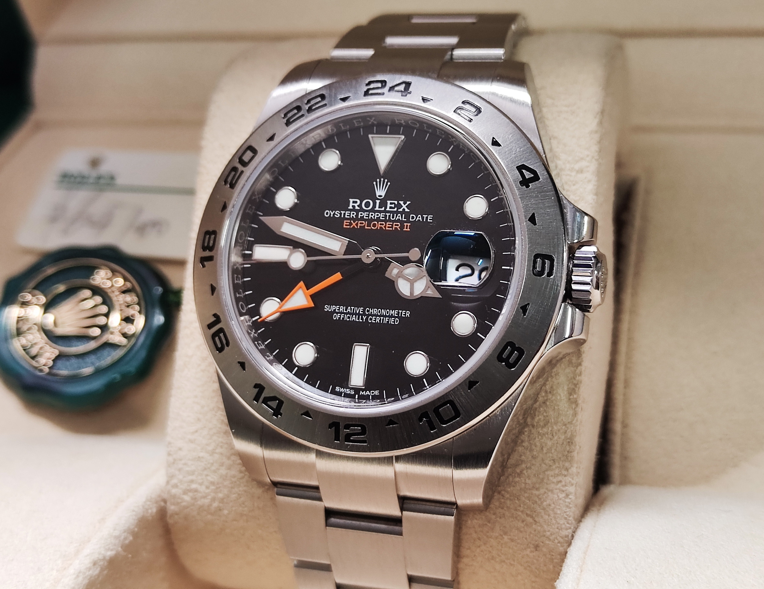 勞力士 216570 黑面 橘針 探險家二型 大錶徑42mm 黑探 GMT 兩地時間 探二~原廠盒單 2020 226570可參考 2