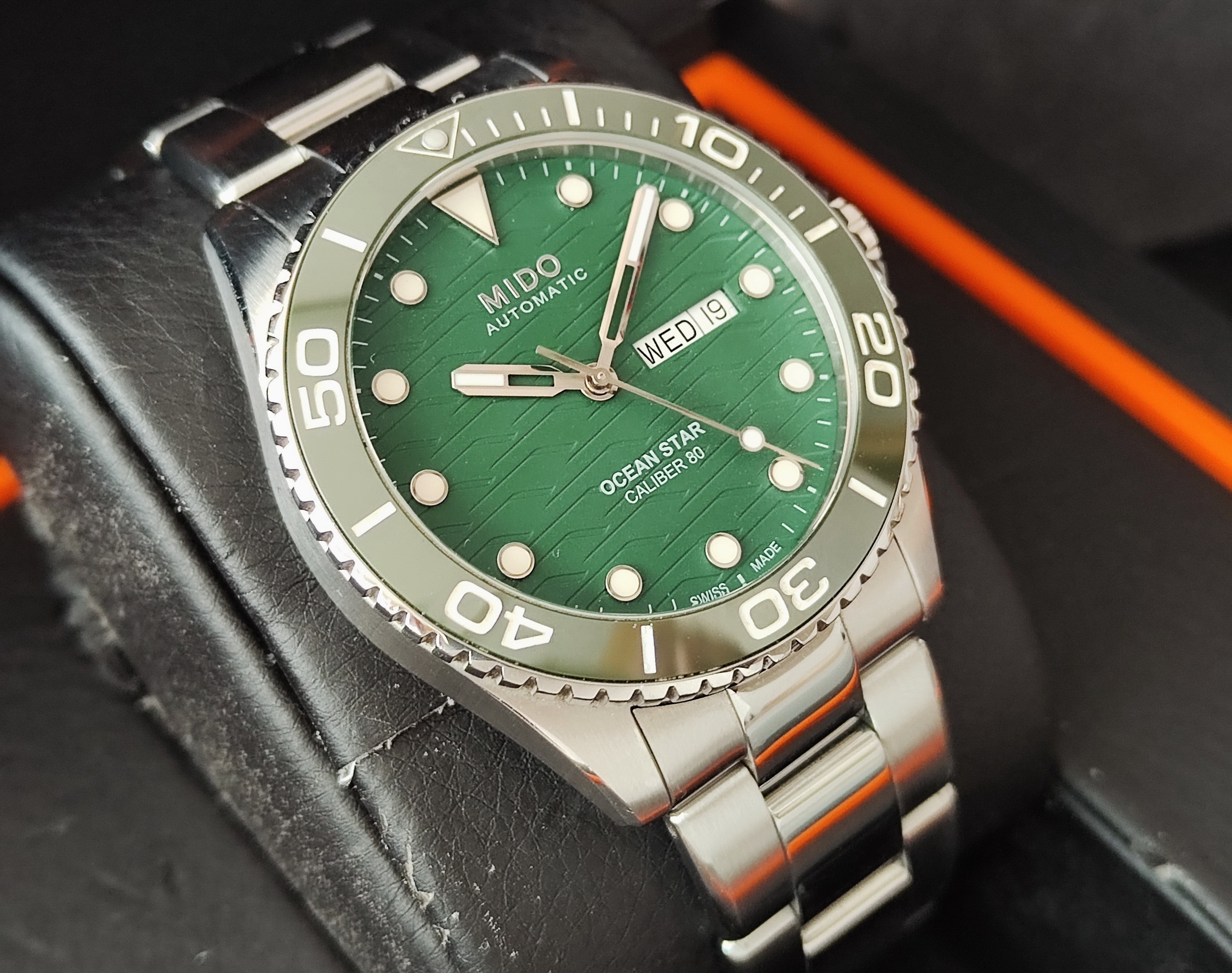 美度 MIDO 海洋之星 綠色面盤 大錶徑42.5mm 自動上鍊 綠水鬼 陶瓷圈~原廠盒單 3