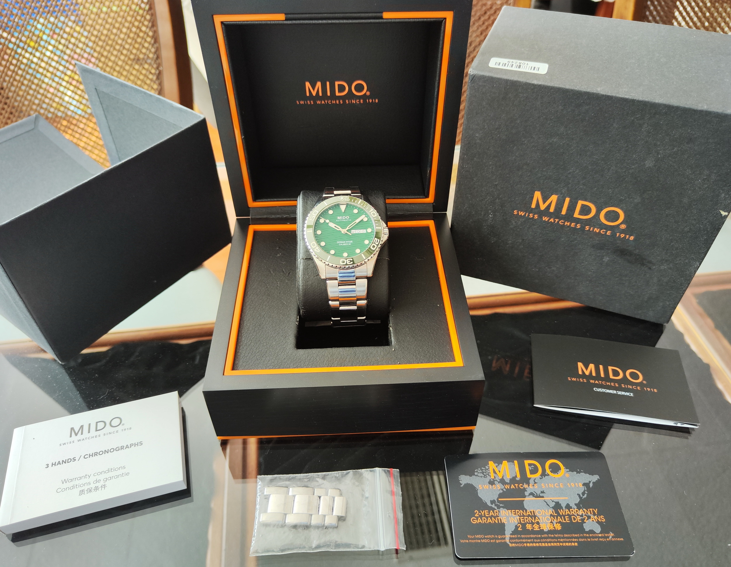 美度 MIDO 海洋之星 綠色面盤 大錶徑42.5mm 自動上鍊 綠水鬼 陶瓷圈~原廠盒單 7
