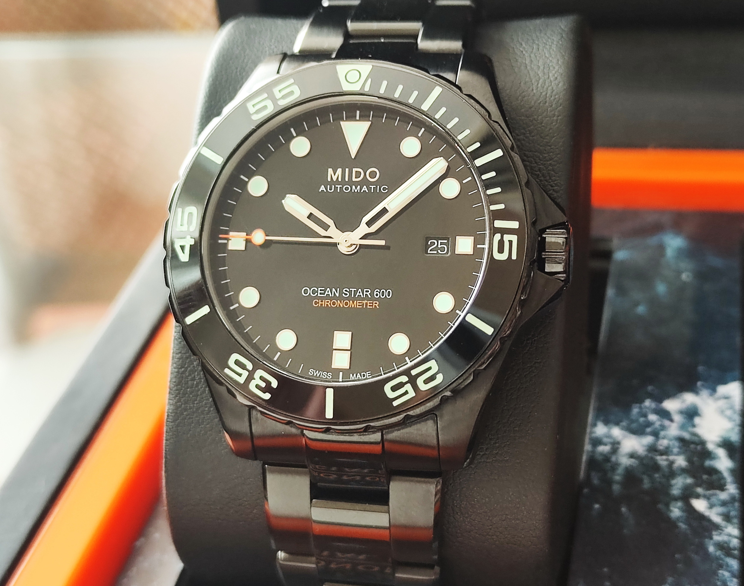 美度 MIDO 海洋之星 黑色錶殼 大錶徑43.5mm 自動上鍊 600米排氦 陶瓷圈~原廠盒單 2022AD 2