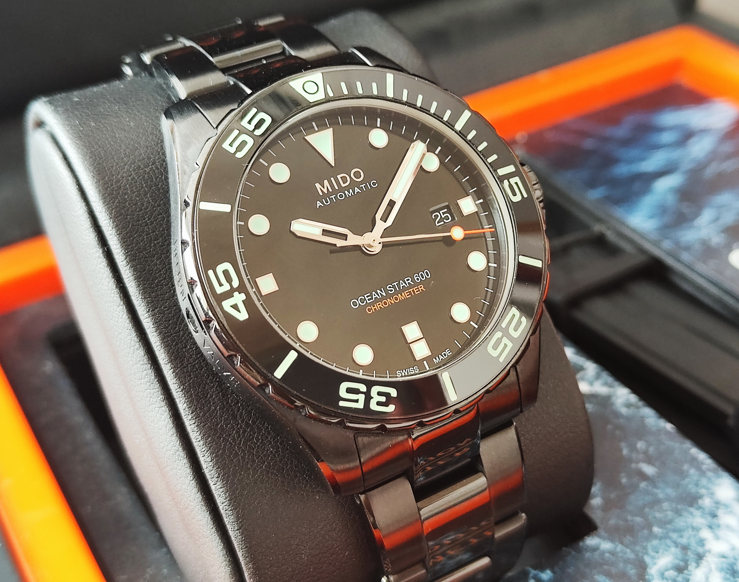 美度 MIDO 海洋之星 黑色錶殼 大錶徑43.5mm 自動上鍊 600米排氦 陶瓷圈~原廠盒單 2022AD 3