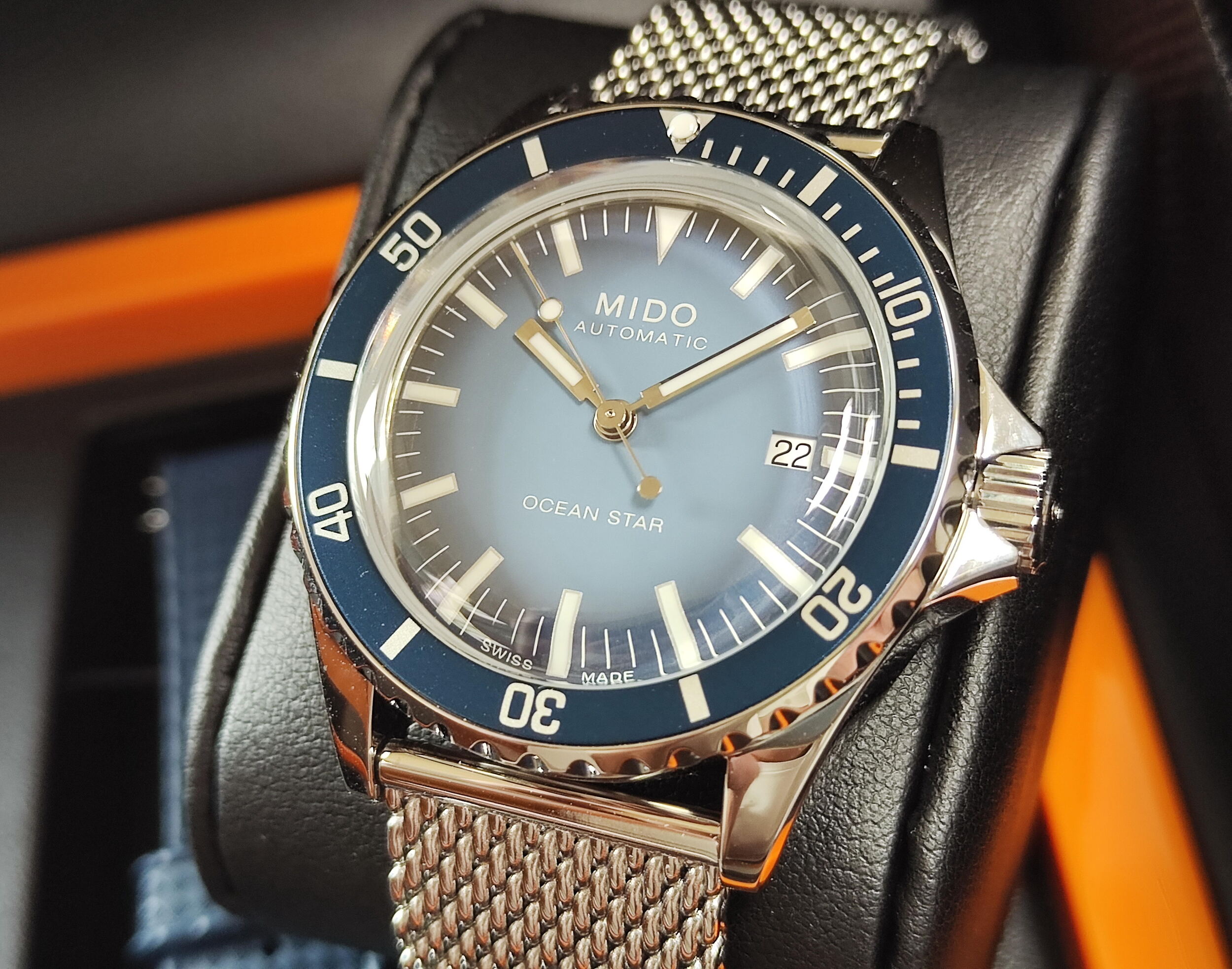 美度 MIDO全新 Tribute 海洋之星 冰藍色漸層面盤 錶徑40.5mm 自動上鍊~原廠盒單 2026AD 3