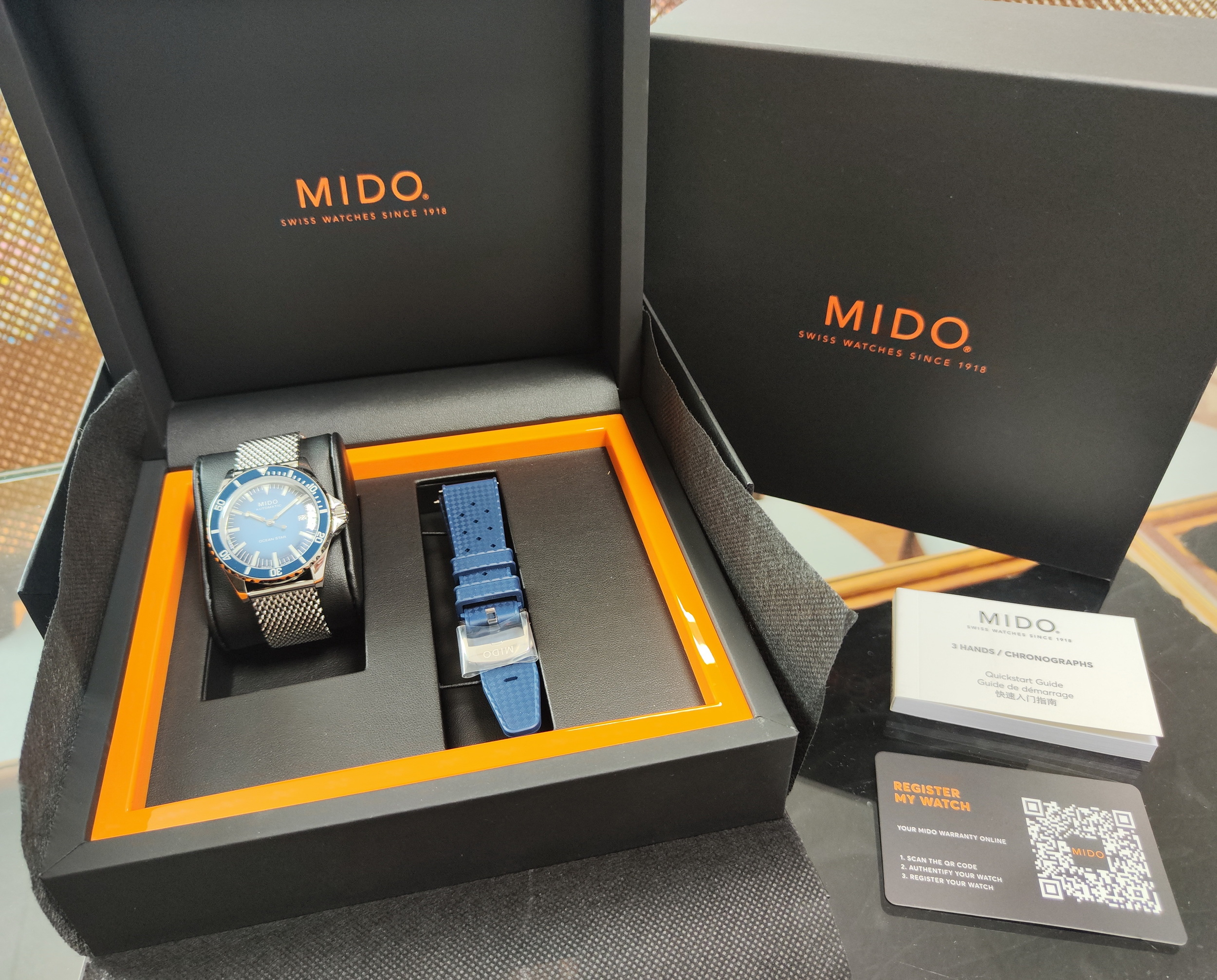 美度 MIDO全新 Tribute 海洋之星 冰藍色漸層面盤 錶徑40.5mm 自動上鍊~原廠盒單 2026AD 8