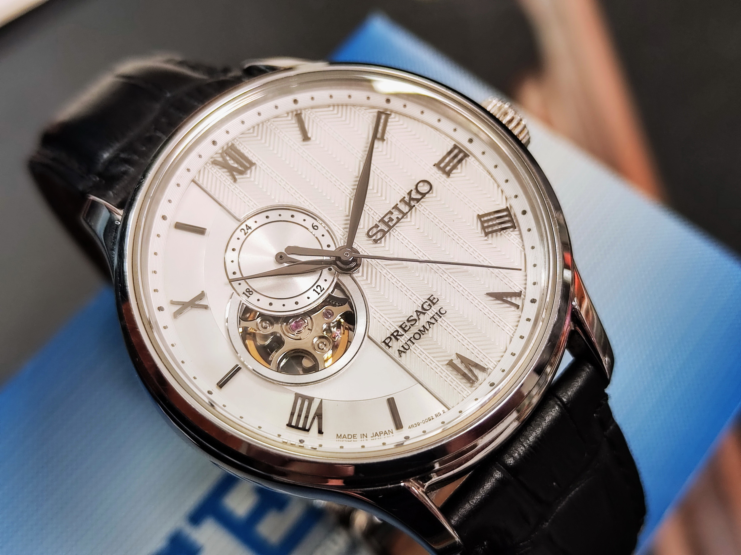 SEIKO 精工 PRESAGE 開心面盤 大錶徑42mm 自動上鍊 羅馬數字 24H顯示 4R39~原廠盒單 2